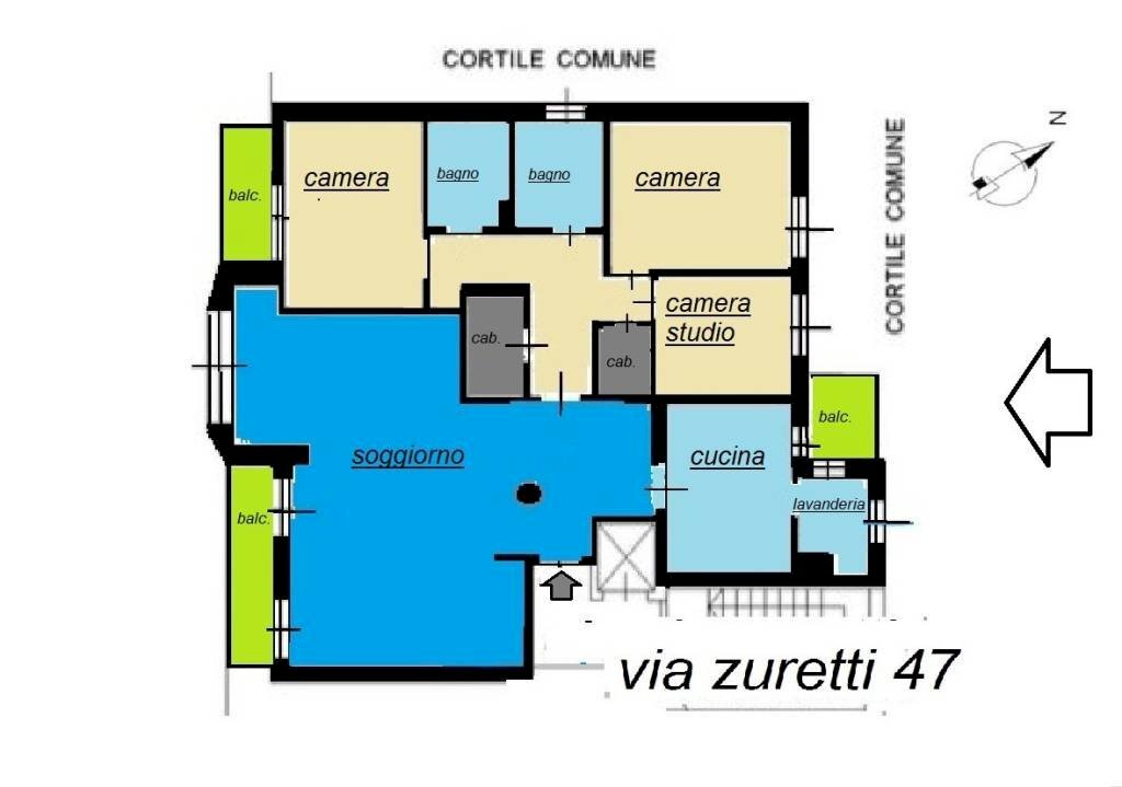 Planimetria - Four-room apartment via Gianfranco Zuretti, Milano (neighborhood Ponte Seveso) - photo 1