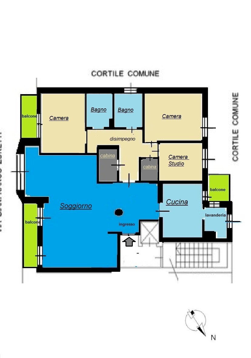 Four-room apartment via Gianfranco Zuretti, Milano (neighborhood Ponte Seveso) - floor plans 1