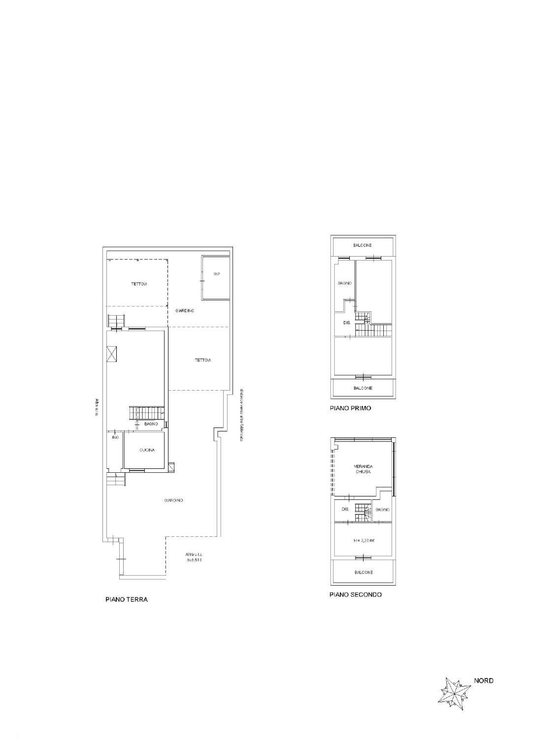 Terraced Villa via Giovanni Battista Gisleni, Roma - floor plans 1