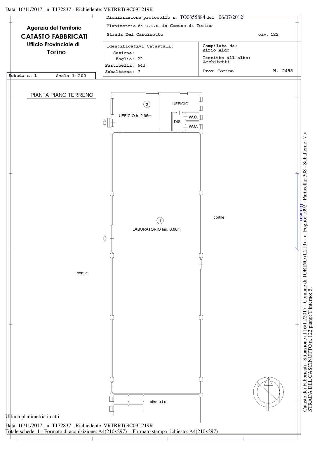 Shed strada del Cascinotto, 122/1, Torino - floor plans 1