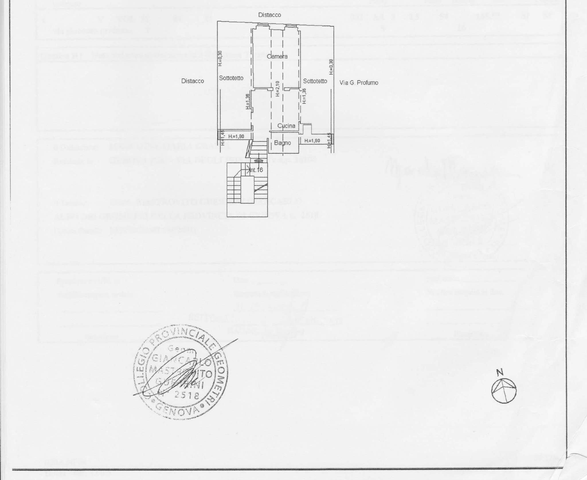 PROFUMO PER SITO - Two-room apartment via Giacomo Profumo, 2-16, Genova (neighborhood Voltri) - floor plans 1