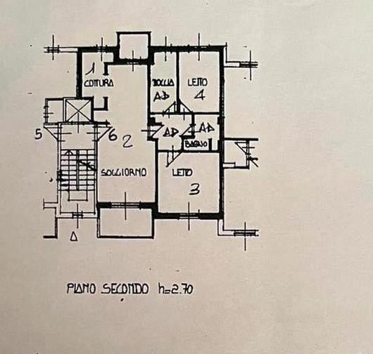 Three-room apartment viale Villa Gavotti, 52, Genova (neighborhood Pegli) - floor plans 1