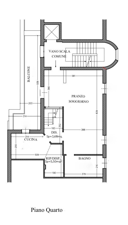 Trilocale via Alessandro Plessi, Vignola - planimetria 1