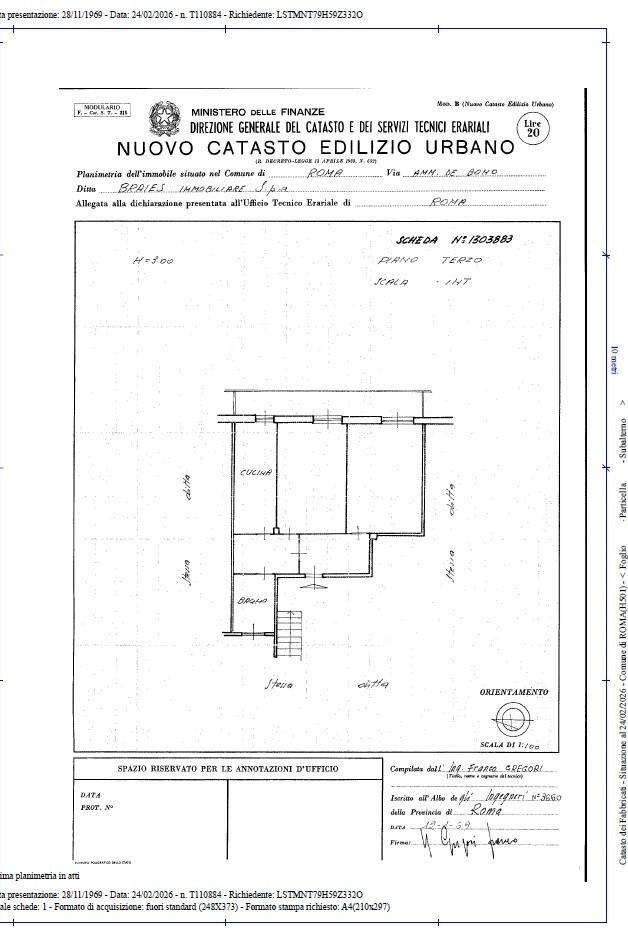 Two-room apartment viale Ammiraglio del Bono, Roma (neighborhood Lido di Ostia) - floor plans 1