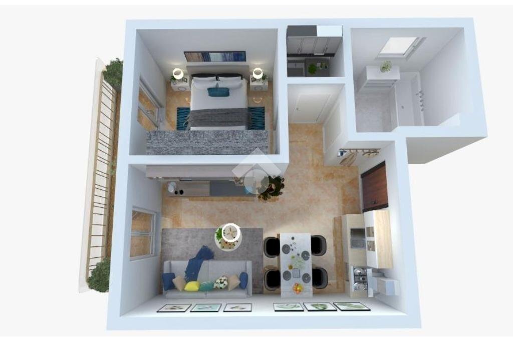 Two-room apartment Via S. Sebastiano, Vallebona - floor plans 1