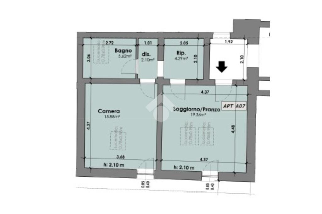 Bilocale Piazza della Repubblica, Castelfranco Emilia - planimetria 1