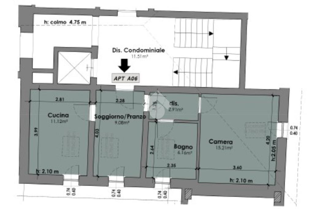 Bilocale Piazza della Repubblica, Castelfranco Emilia - planimetria 1
