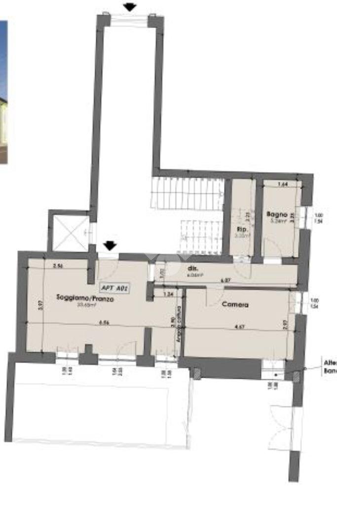 Bilocale Piazza della Repubblica, Castelfranco Emilia - planimetria 1