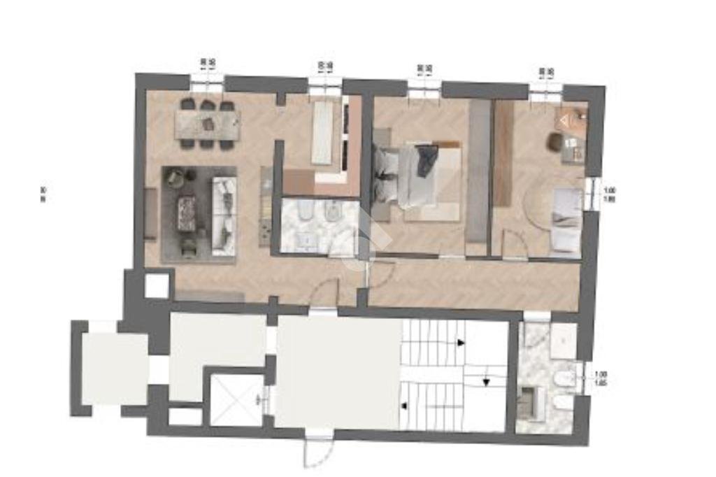 Appartamento Piazza della Repubblica, Castelfranco Emilia - planimetria 1