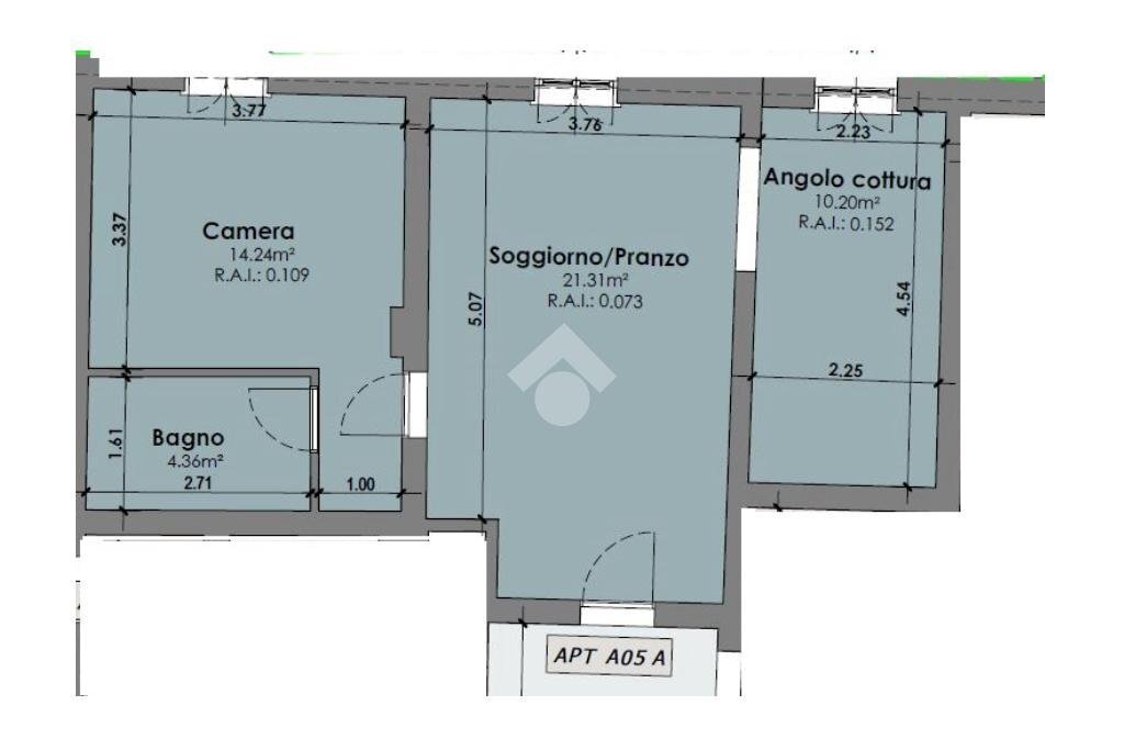 Two-room apartment Piazza della Repubblica, Castelfranco Emilia - floor plans 1