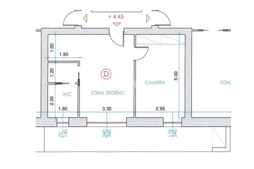 Two-room apartment Str. S. Matteo, Bra - floor plans 1