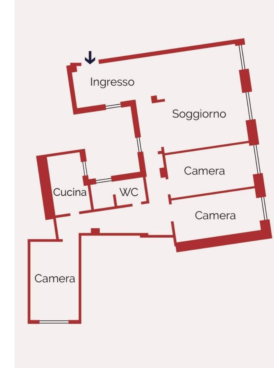 Appartamento via Oreste De Gaspari, Genova (zona Albaro) - planimetria 1