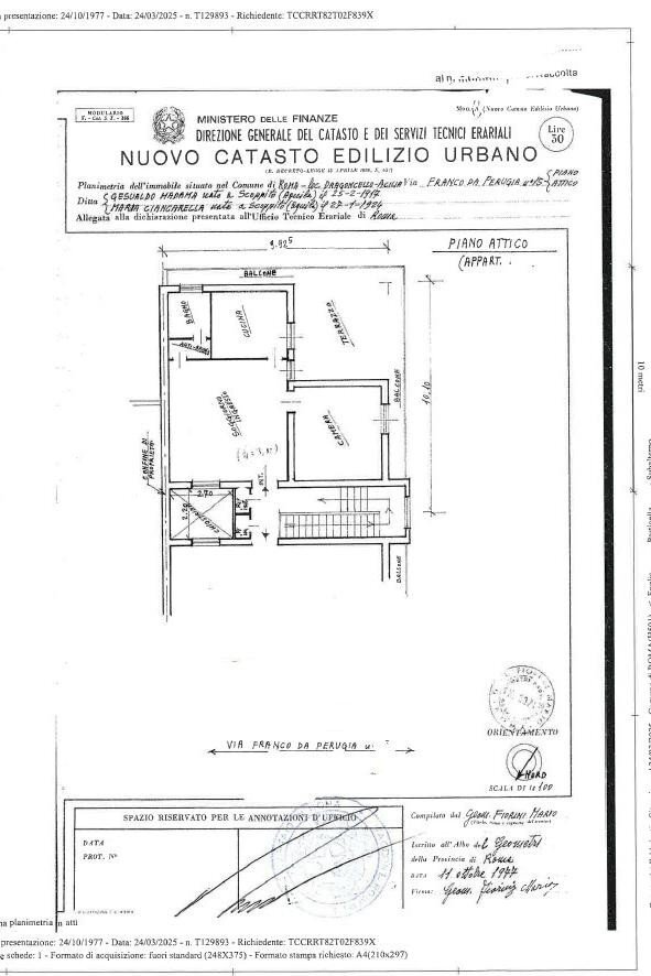 Attic via Franco da Perugia, Roma - floor plans 1