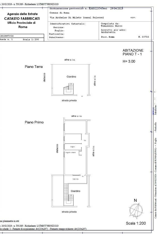 Trilocale via Archelao di Mileto, 30, Roma - planimetria 1