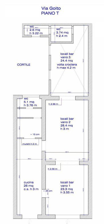 Commercial Premises via Goito, 14, Bologna (neighborhood Centro Storico) - floor plans 1