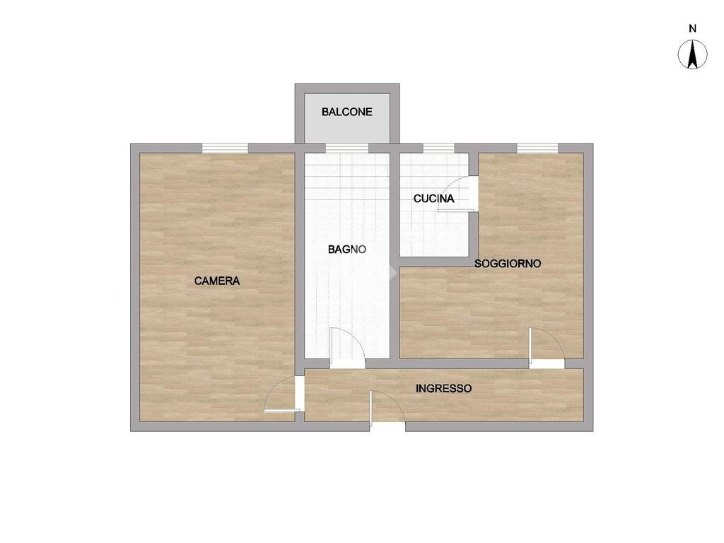 Bilocale Via Vincenzo Maria Coronelli, Milano (zona Giambellino) - planimetria 1