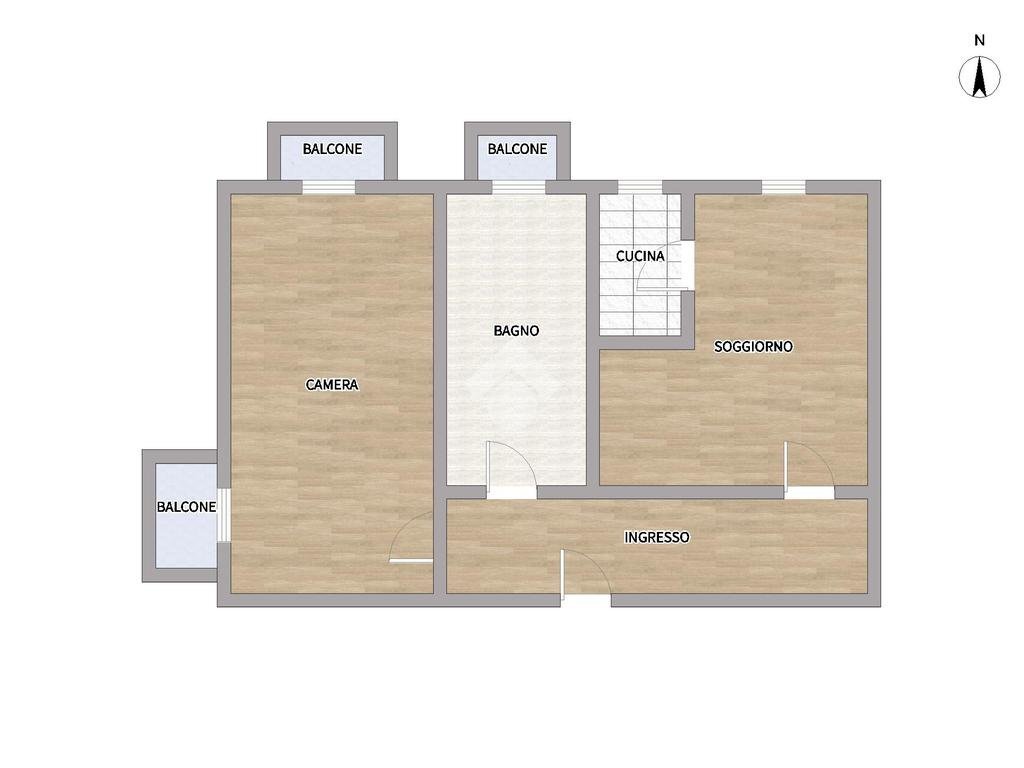 Bilocale Via Vincenzo Maria Coronelli, Milano (zona Giambellino) - planimetria 1