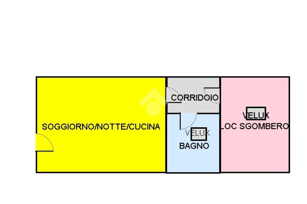 Monolocale Via Paulucci di Calboli Fulcieri, Milano (zona Niguarda) - planimetria 1