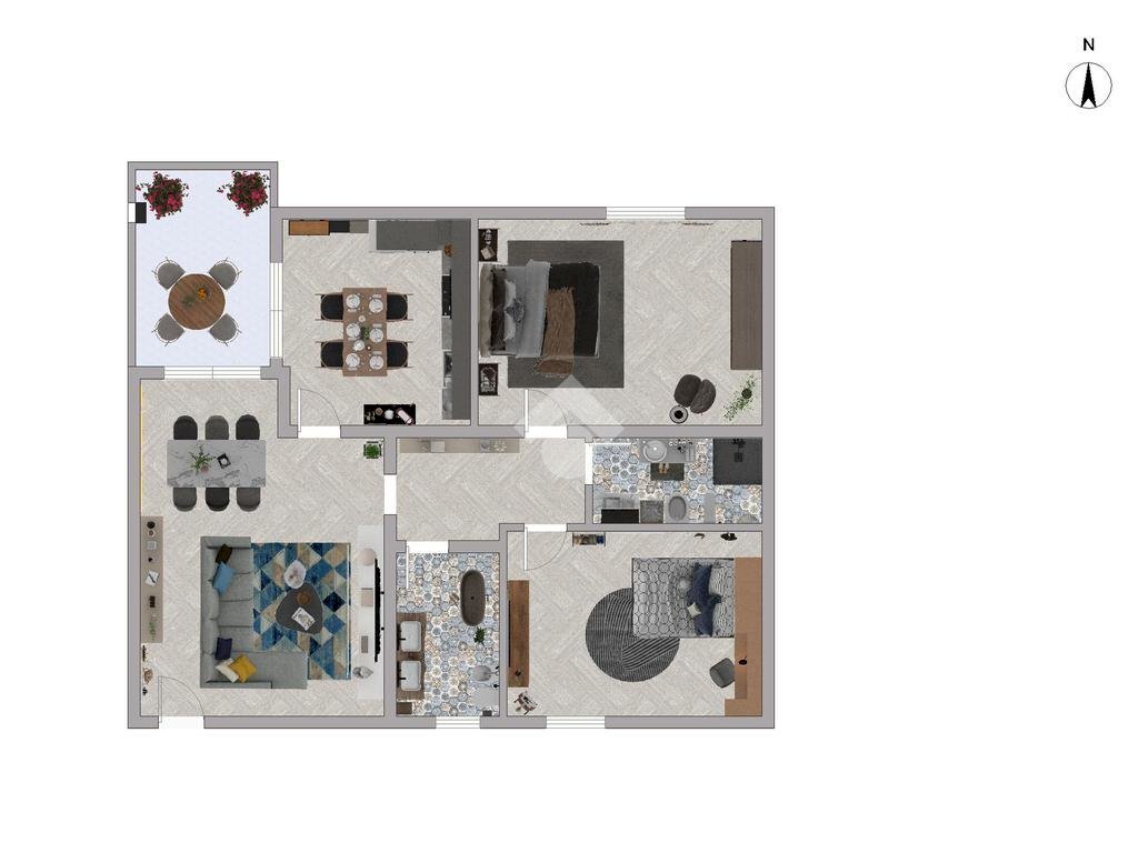 Three-room apartment Via Luigi Cadorna, Paderno Dugnano - floor plans 1