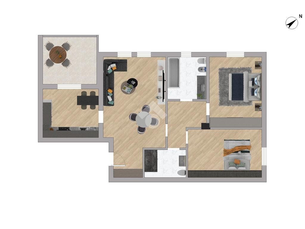 Trilocale Caduti di Nassirya, Rescaldina - planimetria 1