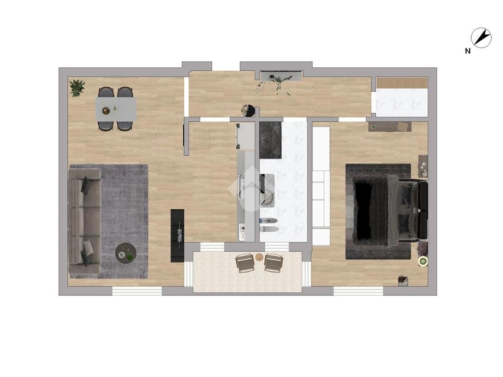 Bilocale Via Colombo, Rescaldina - planimetria 1