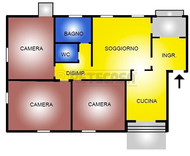 Retecasa_Valdagno - Planimetria - Three-room apartment Valdagno - floor plans 1
