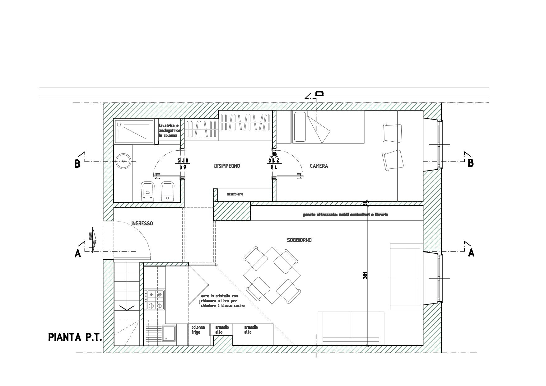Planimetria piano terra - Three-room apartment via Roma, 17, Torino (neighborhood Centro) - floor plans 1