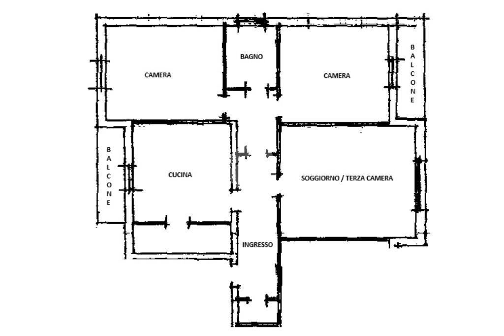 Three-room apartment Via Primo Maggio, Castel Maggiore - floor plans 1
