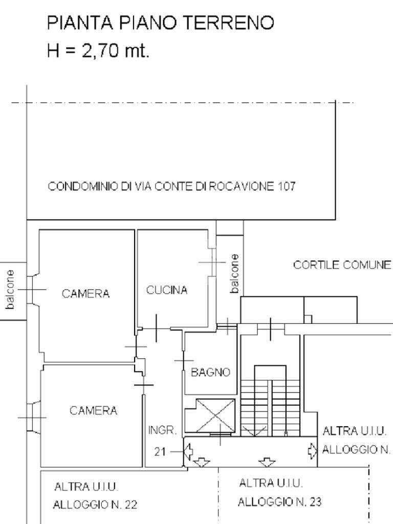 Trilocale Corso grosseto, Torino (zona Borgo Vittoria) - planimetria 1