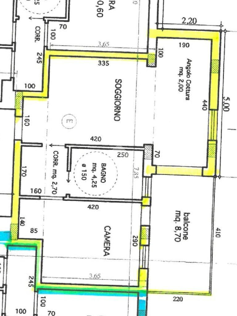 Two-room apartment Viale Trento e Trieste, Riccione - floor plans 1