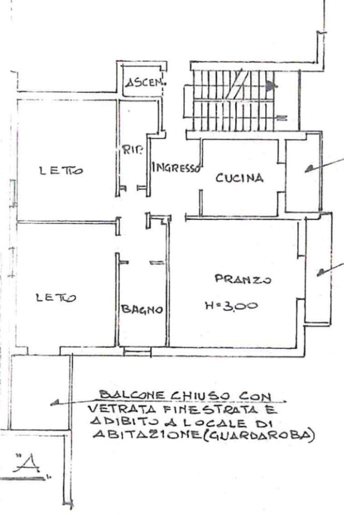 Trilocale Piazza Zara, Reggio nell'Emilia - planimetria 1