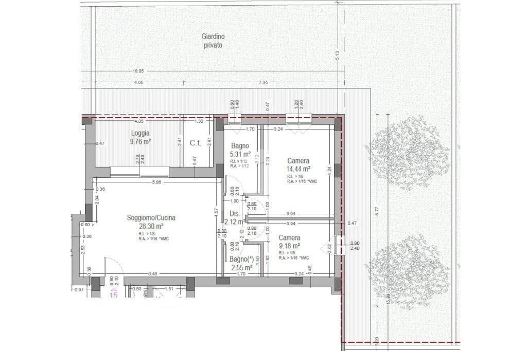 Trilocale Via Turchetta, Rimini - planimetria 1