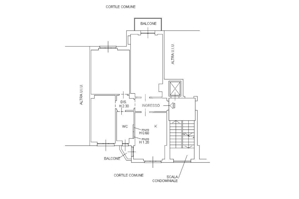 Trilocale Via San Vincenzo, Milano (zona San Vittore) - planimetria 1