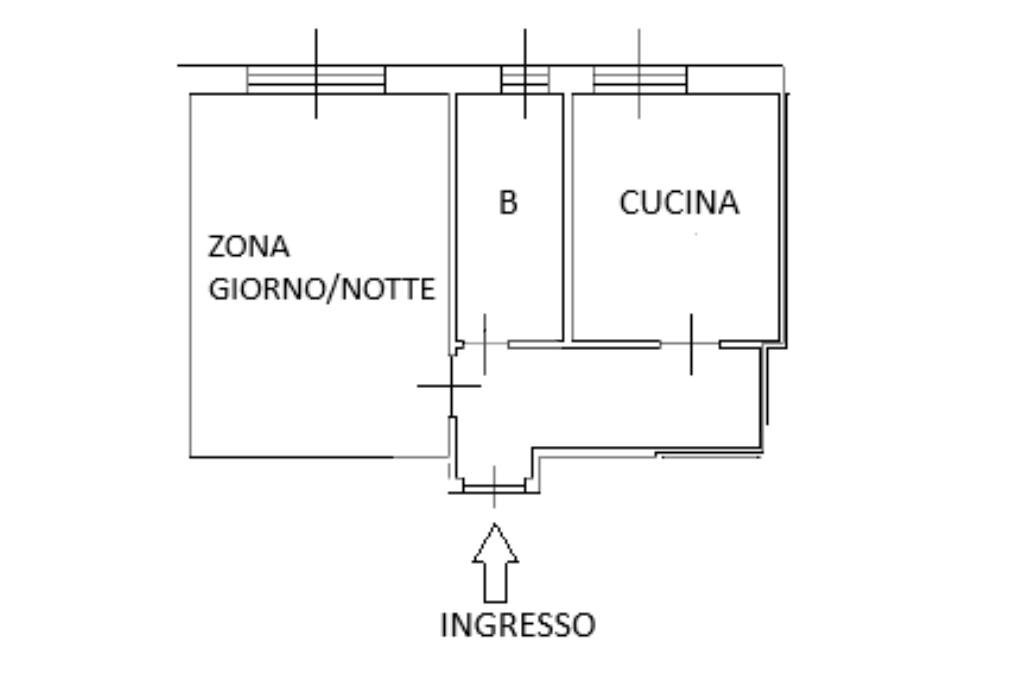 Bilocale Via Privata Ludovico Cavaleri, Milano (zona Bande Nere) - planimetria 1