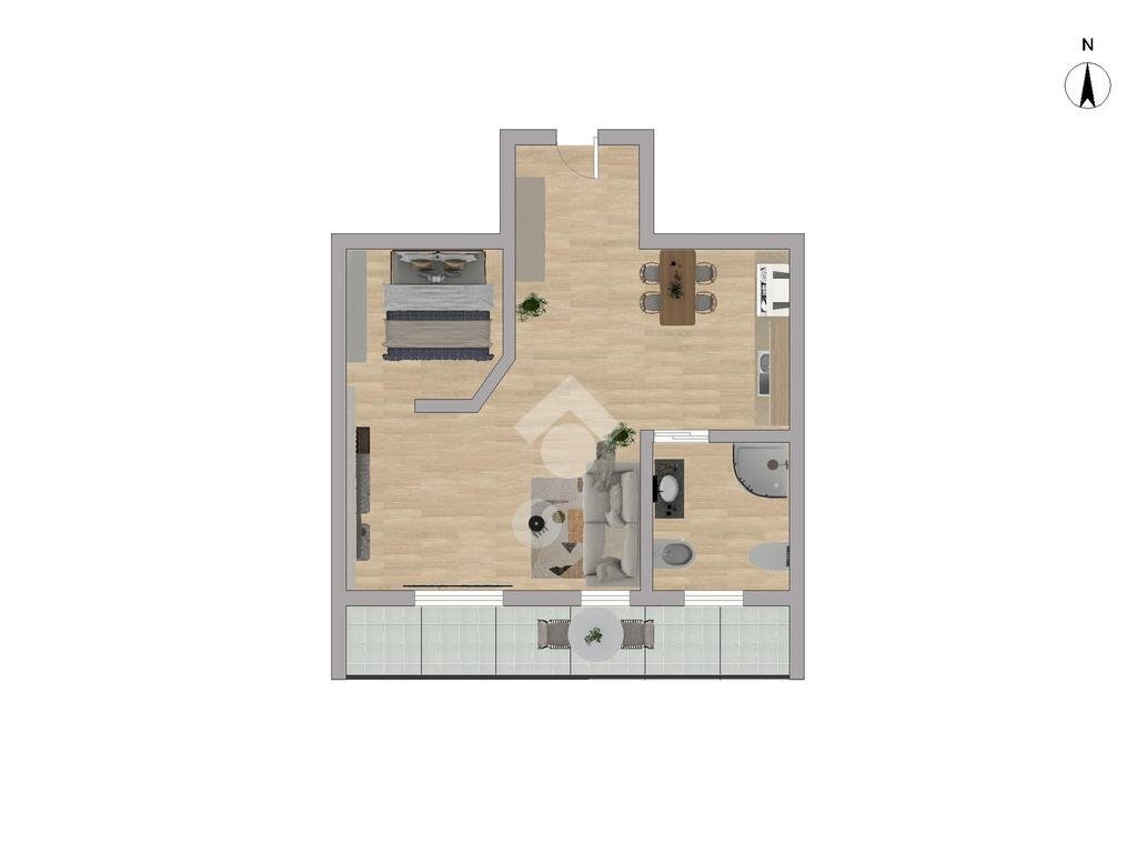 One-room apartment Via monte sabotino, Paderno Dugnano - floor plans 1