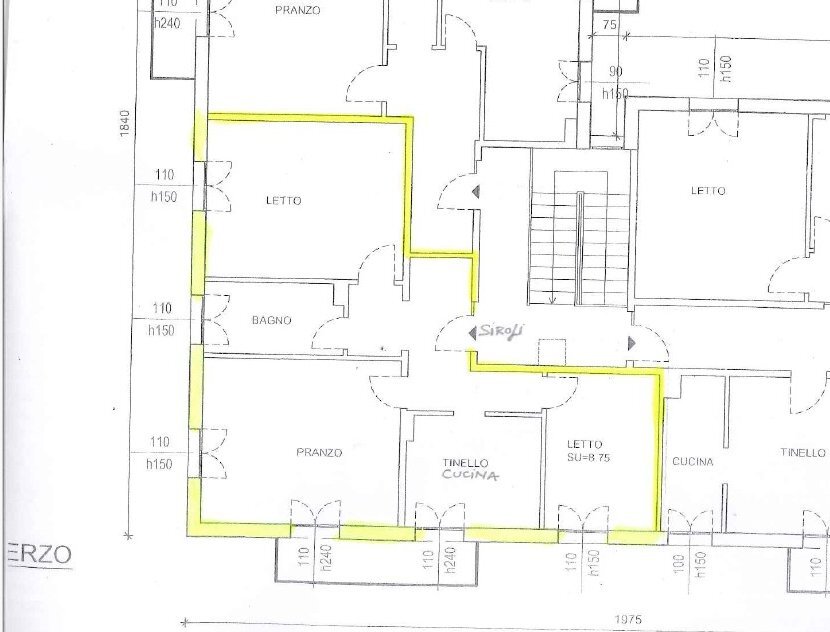 Planimetria abitazione - Four-room apartment via Fosse Ardeatine, 11, Imola - floor plans 1