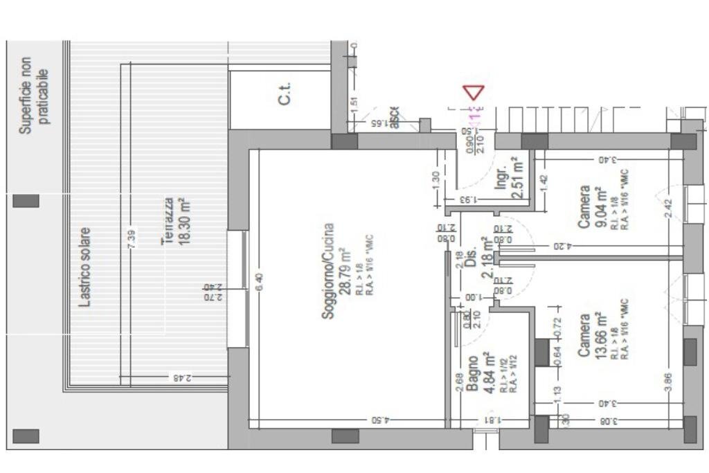 Trilocale Via Turchetta, Rimini - planimetria 1