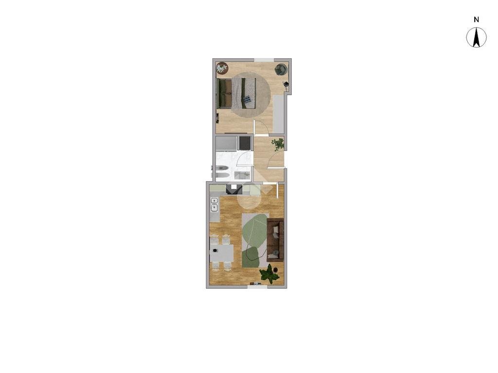 Two-room apartment Via Francesco Gonin, Milano (neighborhood Lorenteggio) - floor plans 1