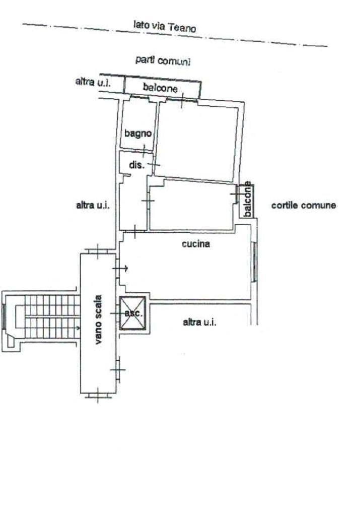 Three-room apartment Via Teano, Milano (neighborhood Comasina) - floor plans 1