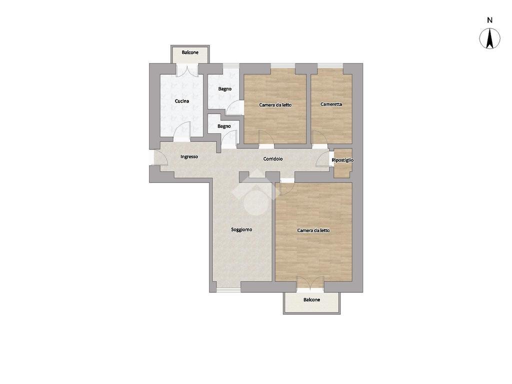 Quadrilocale Via Adelaide Ristori, Milano - planimetria 1
