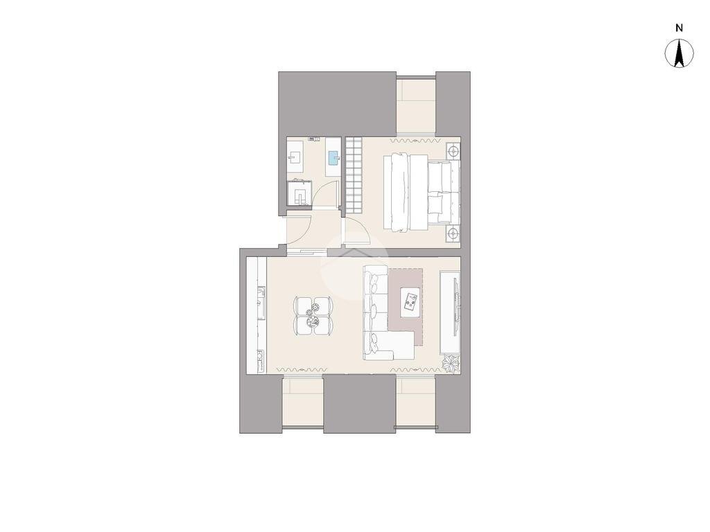 Bilocale Via Angelo Inganni, Milano (zona Lorenteggio) - planimetria 1