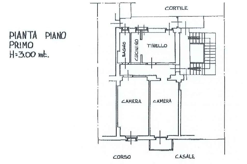 Trilocale Corso Casale, Torino (zona Borgo Po) - planimetria 1