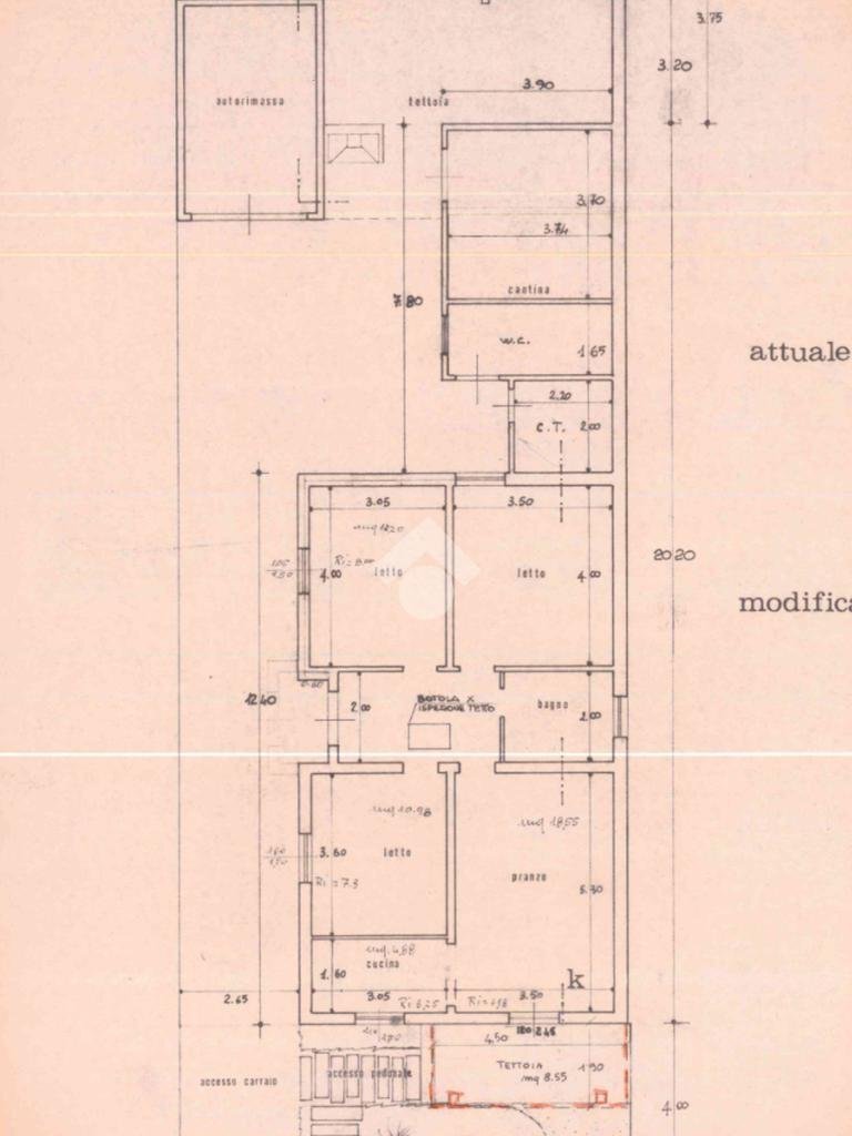 Semi-detached house Via Celletta, Ravenna (neighborhood Massa) - floor plans 1