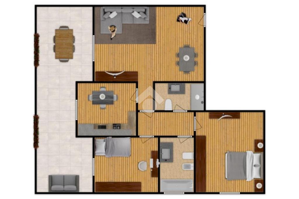 Trilocale Via Curiel, Rozzano - planimetria 1