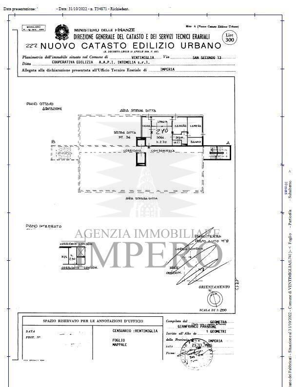 Quadrilocale Via San Secondo 13, Ventimiglia - planimetria 1