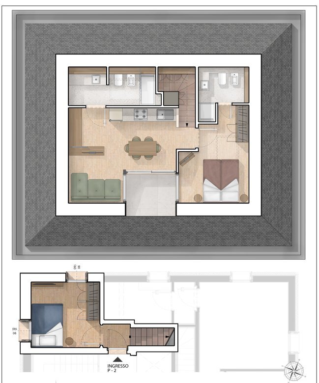 Trilocale mansardato su due livelli - Trilocale Varazze - planimetria 1