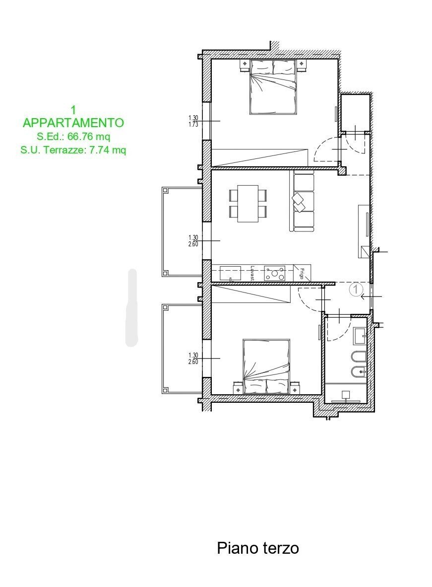 Planimetria.jpg - Trilocale Via del Gignoro, Firenze - planimetria 1