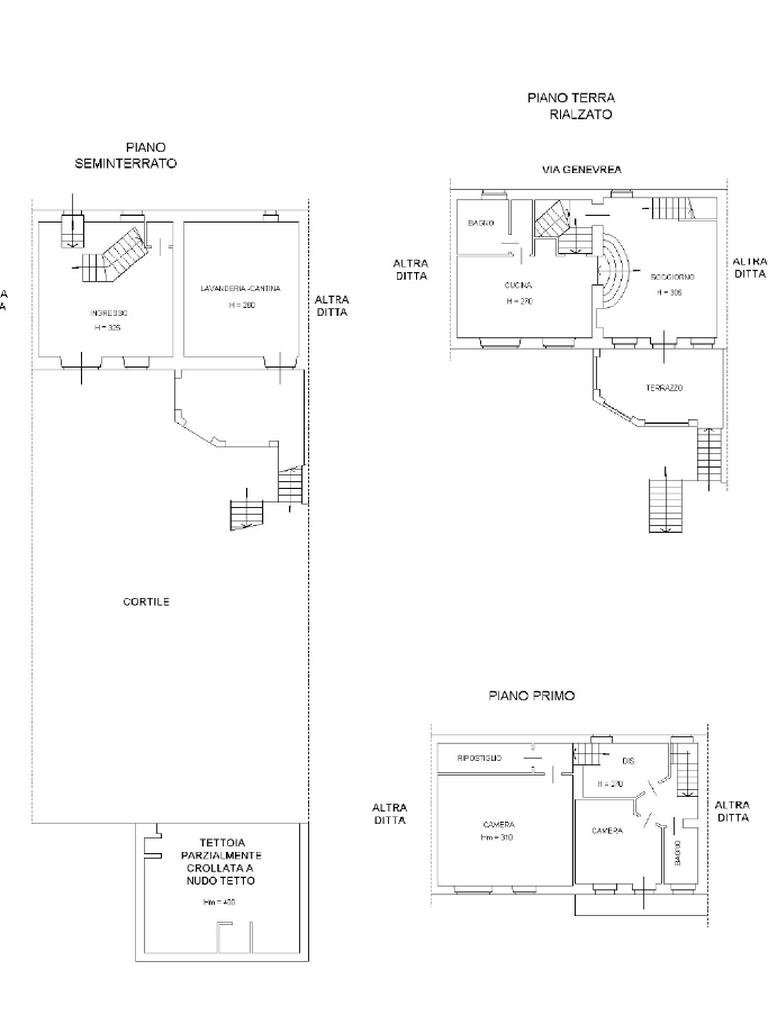 Casa semi indipendente Via Genevrea, Cavagnolo - planimetria 1
