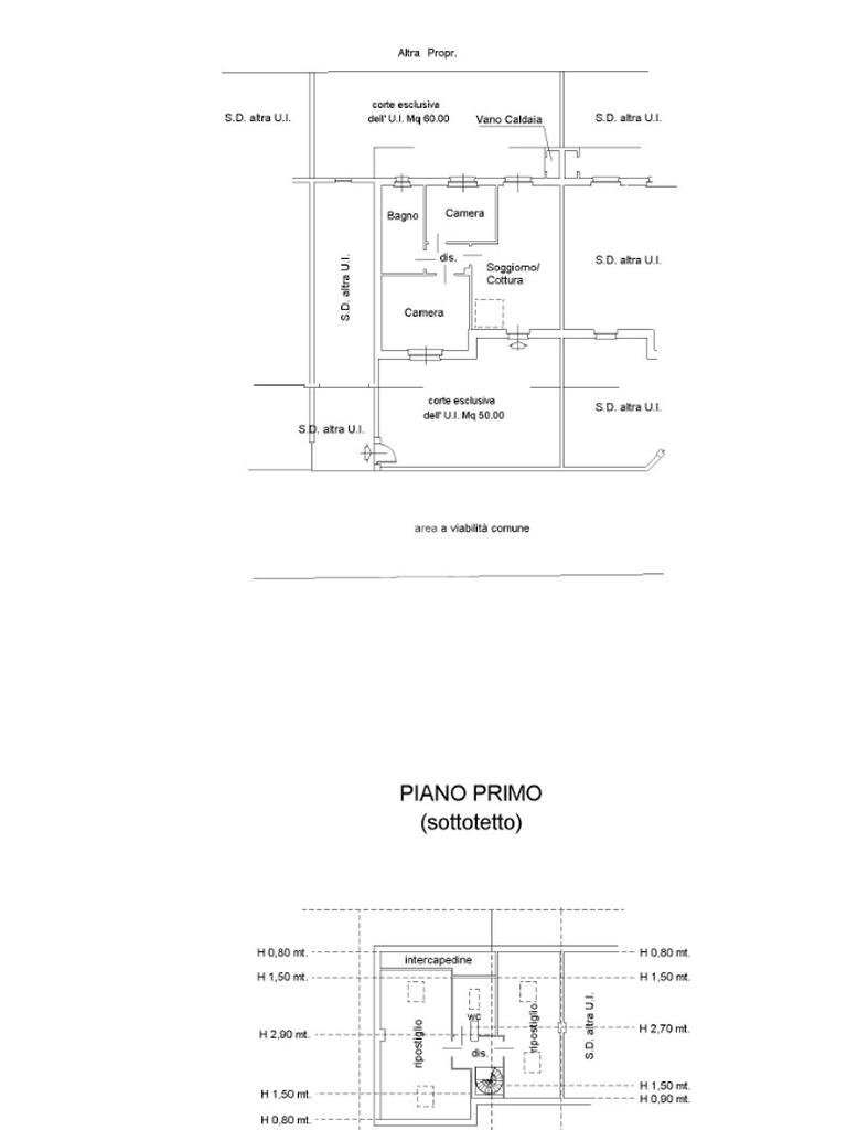 Terraced Villa Via S. Grato, Verolengo - floor plans 1