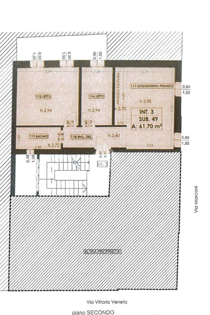 Trilocale Via Marconi, Formigine - planimetria 1